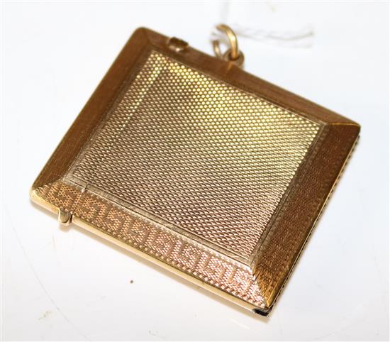 An 18ct gold engine-turned vesta case